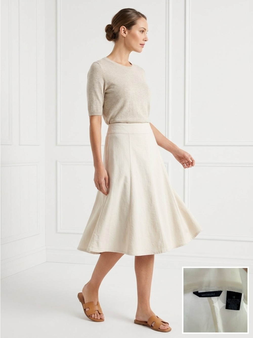 westbound White A-Line Skirt - Size 16
